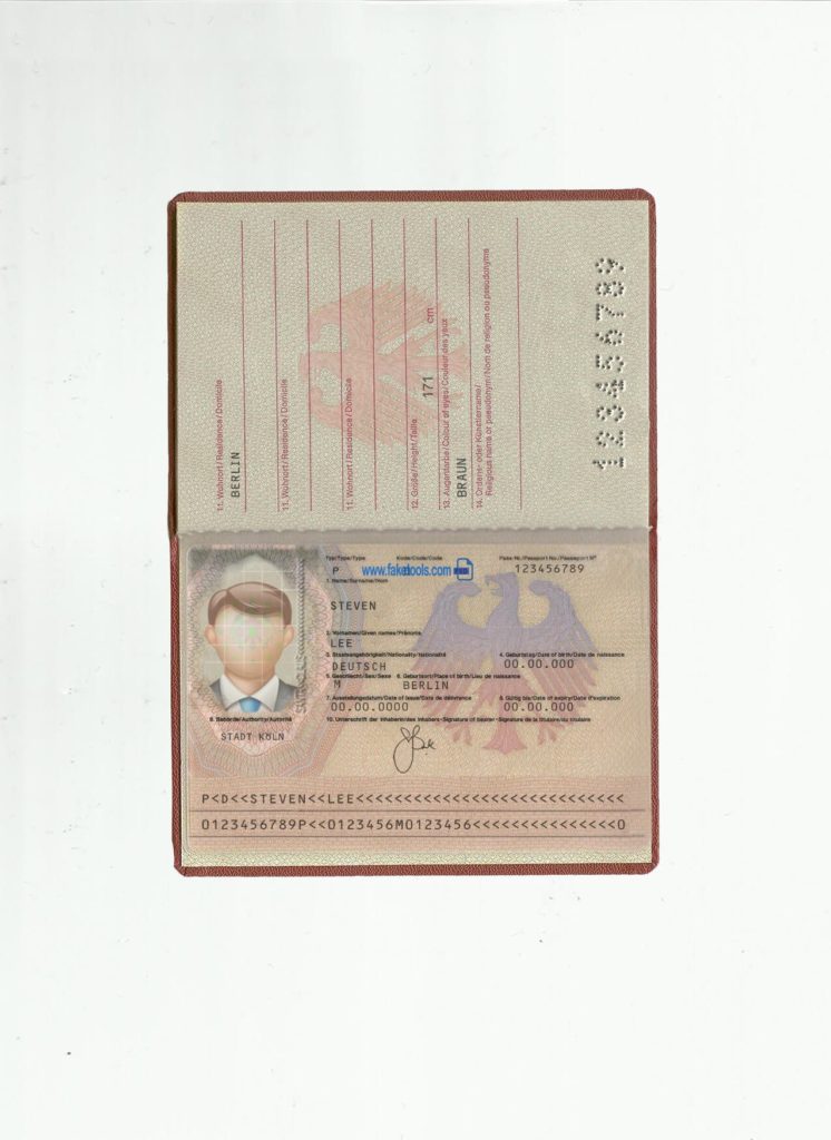 deutschland germany passport template .psd